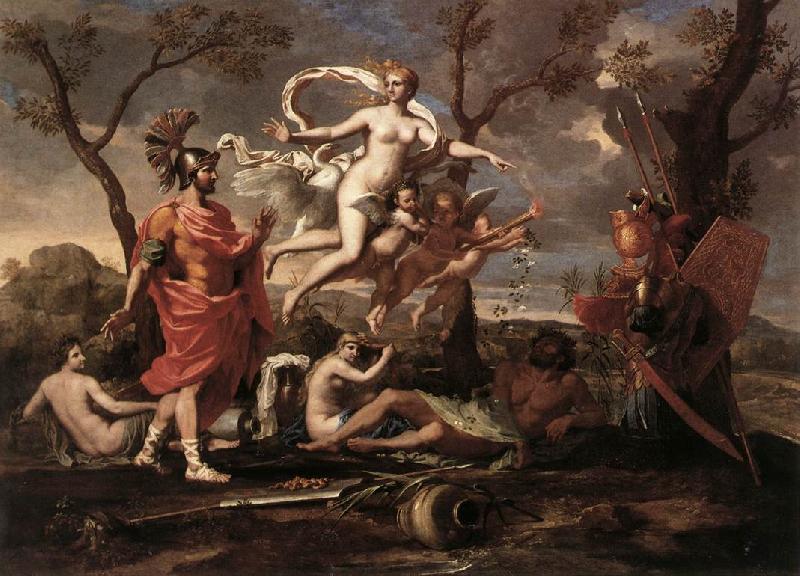POUSSIN, Nicolas Venus Presenting Arms to Aeneas f Sweden oil painting art